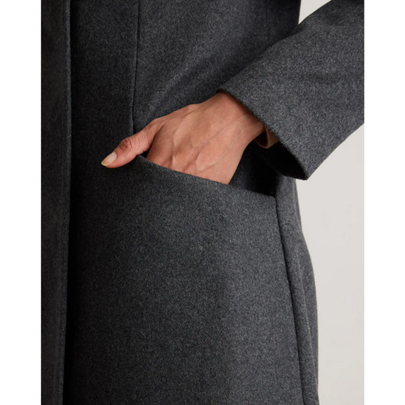 Quince Italian Wool Long Cocoon Coat Size S NWT Charcoal Gray - Picture 4 of 7